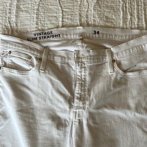 J. Crew Vintage Slim Straight White jeans